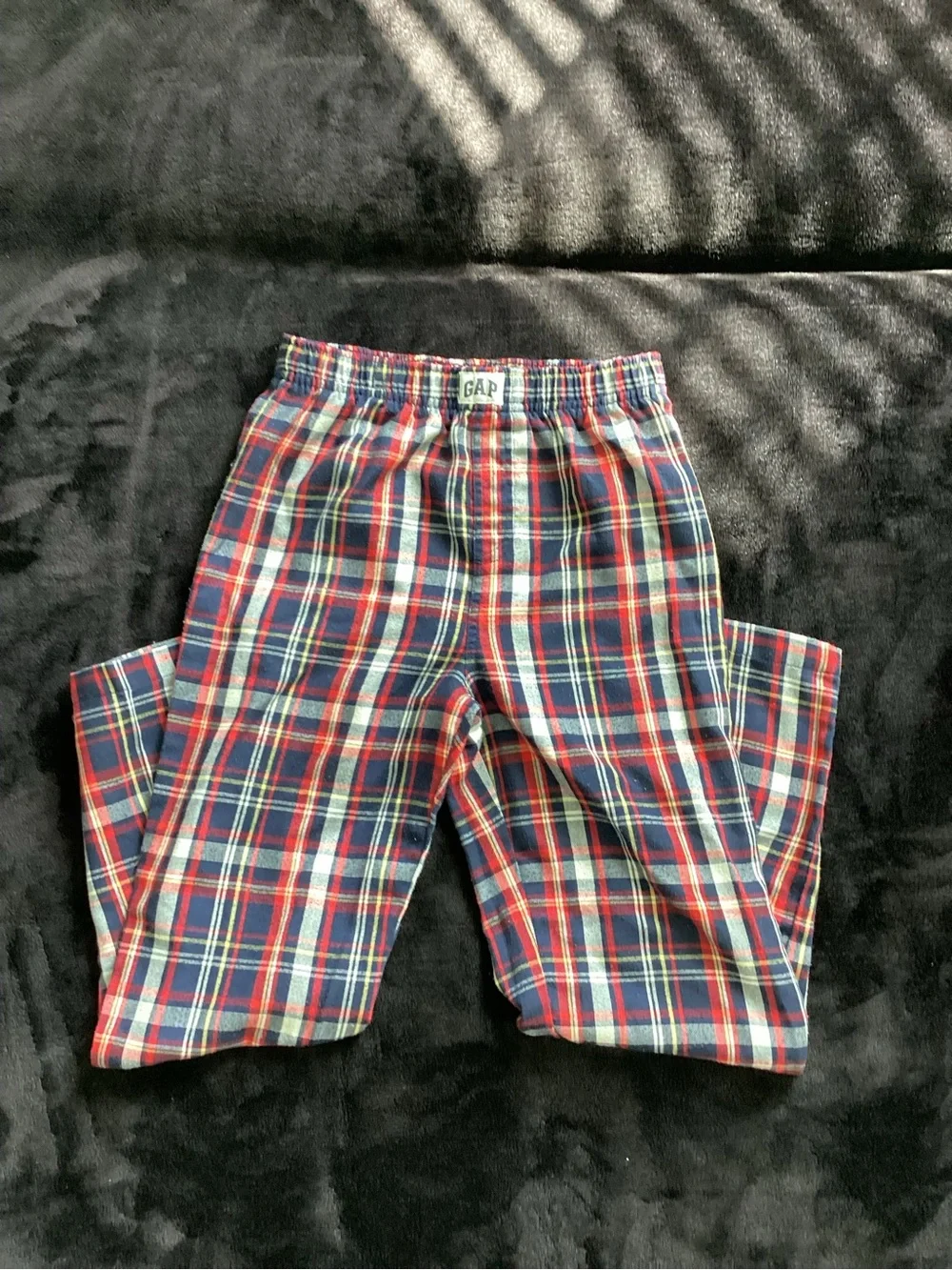 GAP Kids Red, Navy & White Plaid Pajama Bottoms